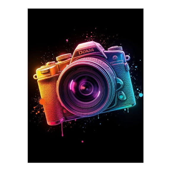 Diamond Art Kit for Adults, Retro Camera Vibrant Colors Art Diamond Painting for Adults Beginners, 5D DIY Diamond Art Painting Kits, Colorful Diamond Painting Craft for Home Decor 12x16