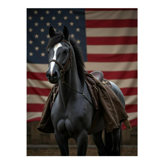 Diamond Art Kit for Adults, Rider Horse USA Flag Diamond Painting for Adults Beginners, 5D DIY Diamond Art Painting Kits, Colorful Diamond Painting Craft for Home Decor 12x16