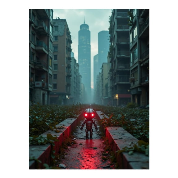 Diamond Art Kit for Adults, Robot Cityscape Red Glow Mood Diamond Painting for Adults Beginners, DIY Diamond Art Painting Kits, 5D Diamond Painting Crafts for Home Decor 12x16 Frameless