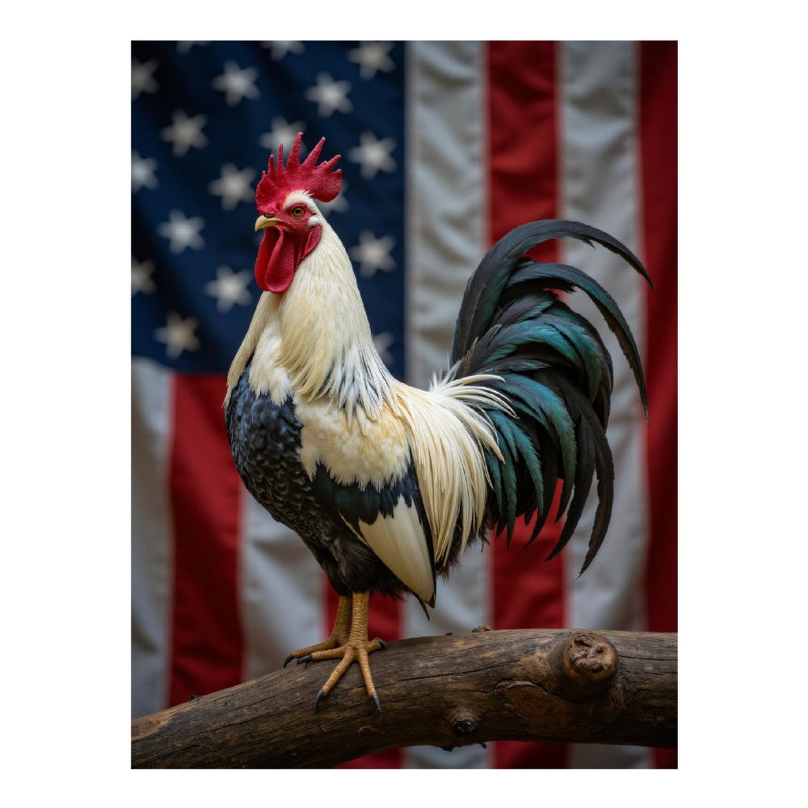 Diamond Art Kit for Adults, Rooster On Rustic Branch Background Diamond Painting for Adults Beginners, 5D DIY Diamond Art Painting Kits, Colorful Diamond Painting Craft for Home Decor 12x16