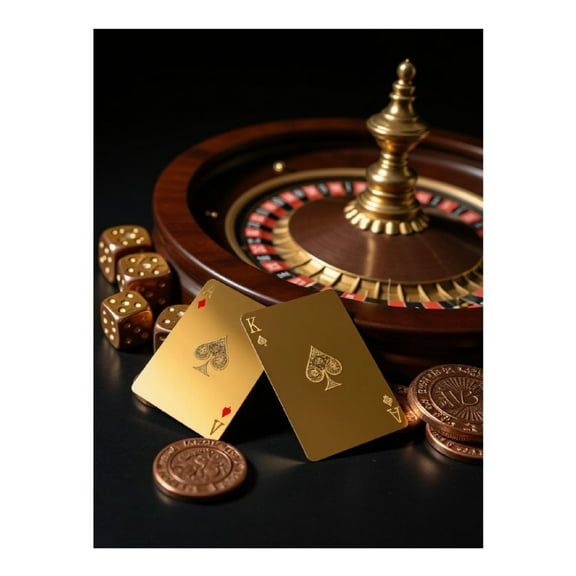 Diamond Art Kit for Adults, Roulette Cards Dice Coins Casino Diamond Painting for Adults Beginners, DIY Diamond Art Painting Kits, 5D Diamond Painting Crafts for Home Decor 12x16 Frameless