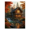 thumbnail image 1 of Diamond Art Kit for Adults, Rustic Cabin Autumn Serenity Scene Diamond Painting for Adults Beginners, 5D DIY Diamond Art Painting Kits, Colorful Diamond Painting Craft for Home Decor 12x16, 1 of 7