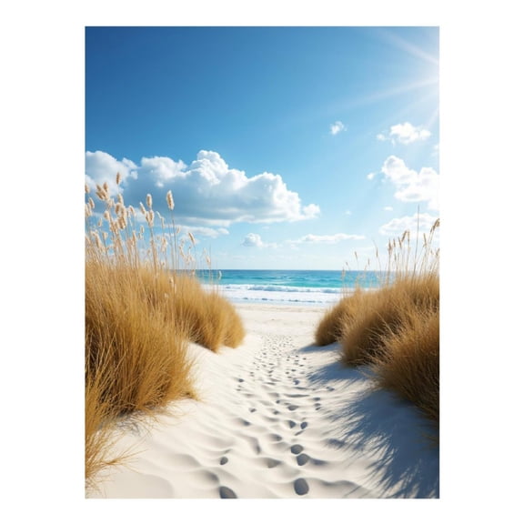 Diamond Art Kit for Adults, Sandy Path Sunlit Ocean Views Diamond Painting for Adults Beginners, 5D DIY Diamond Art Painting Kits, Colorful Diamond Painting Craft for Home Decor 12x16