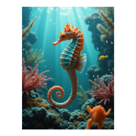 Diamond Art Kit for Adults, Seahorse Coral Reef Serenity Diamond Painting for Adults Beginners, 5D DIY Diamond Art Painting Kits, Colorful Diamond Painting Craft for Home Decor 12x16