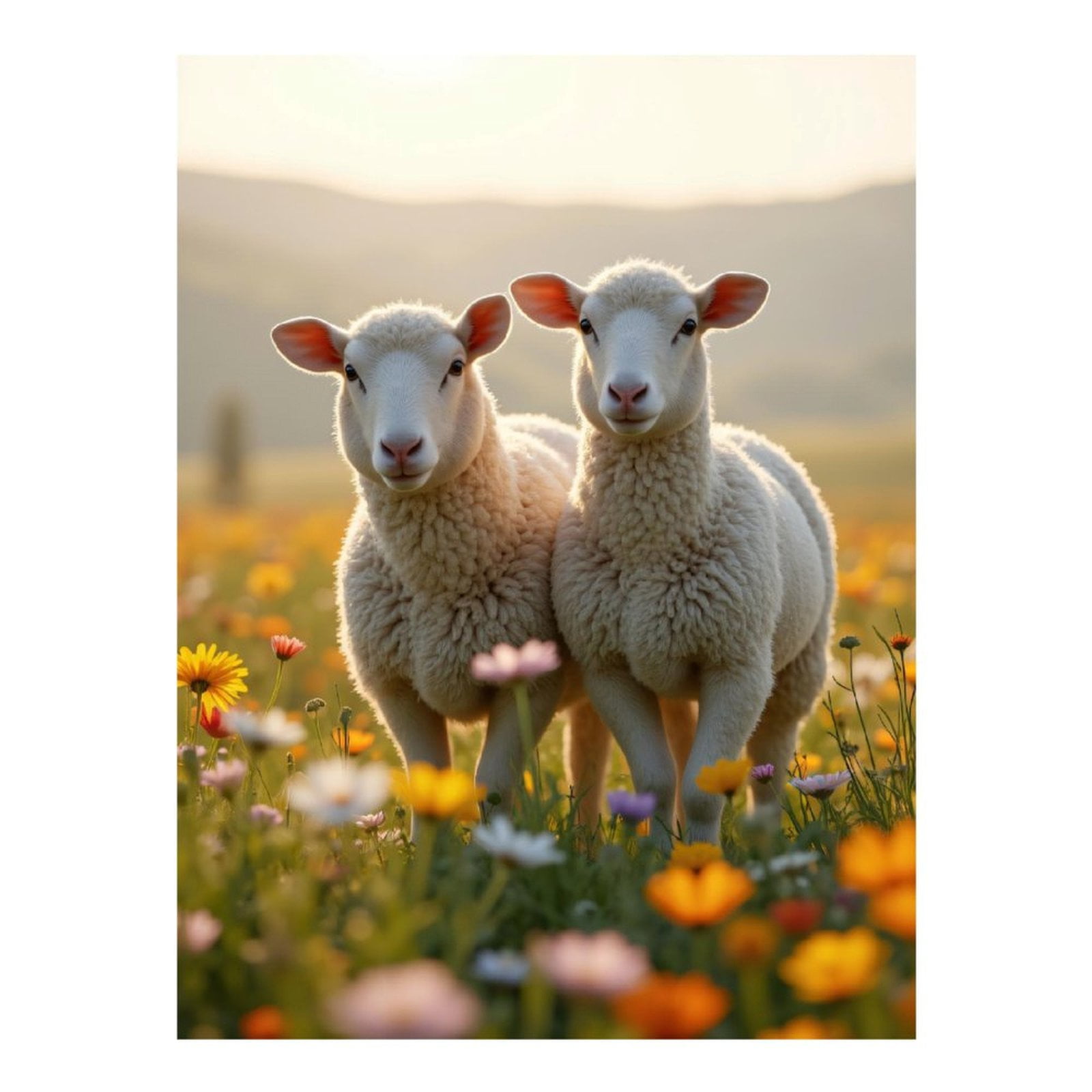 Diamond Art Kit for Adults, Sheep Meadow Flower Landscape Diamond Painting for Adults Beginners, DIY Diamond Art Painting Kits, 5D Diamond Painting Crafts for Home Decor 12x16 Frameless