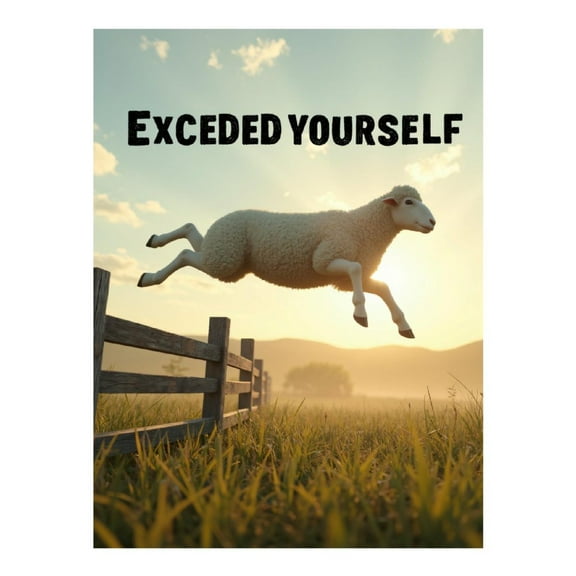 Diamond Art Kit for Adults, Sheep Sunset Jump Motivation Diamond Painting for Adults Beginners, DIY Diamond Art Painting Kits, 5D Diamond Painting Crafts for Home Decor 12x16 Frameless