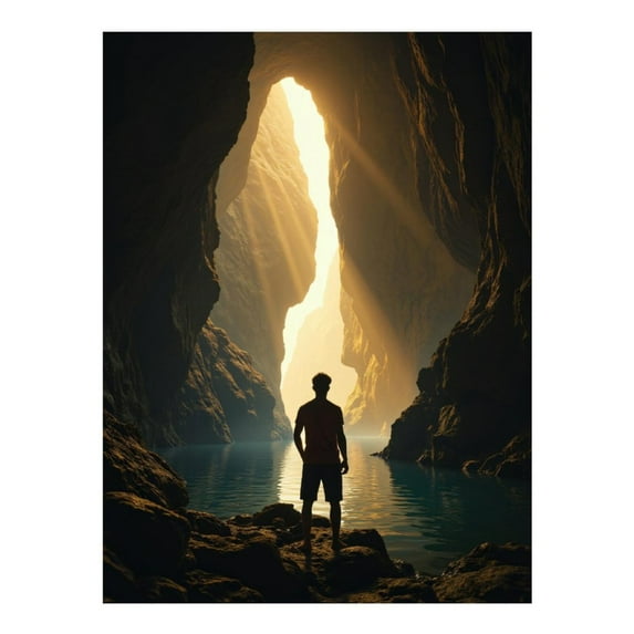 Diamond Art Kit for Adults, Silhouette Cave Light Adventure Diamond Painting for Adults Beginners, 5D DIY Diamond Art Painting Kits, Colorful Diamond Painting Craft for Home Decor 12x16
