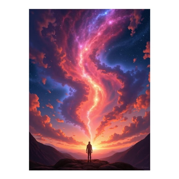 Diamond Art Kit for Adults, Silhouette Stargazer Cosmic Sky Diamond Painting for Adults Beginners, DIY Diamond Art Painting Kits, 5D Diamond Painting Crafts for Home Decor 12x16 Frameless