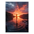 thumbnail image 1 of Diamond Art Kit for Adults, Silhouette Sunset Reflection Lake Diamond Painting for Adults Beginners, 5D DIY Diamond Art Painting Kits, Colorful Diamond Painting Craft for Home Decor 12x16, 1 of 7