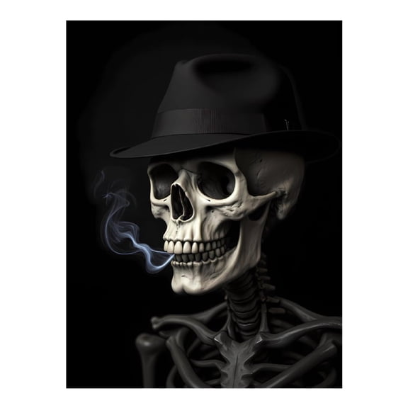 Diamond Art Kit for Adults, Skeleton Hat Smoke Mystery Diamond Painting for Adults Beginners, 5D DIY Diamond Art Painting Kits, Colorful Diamond Painting Craft for Home Decor 12x16