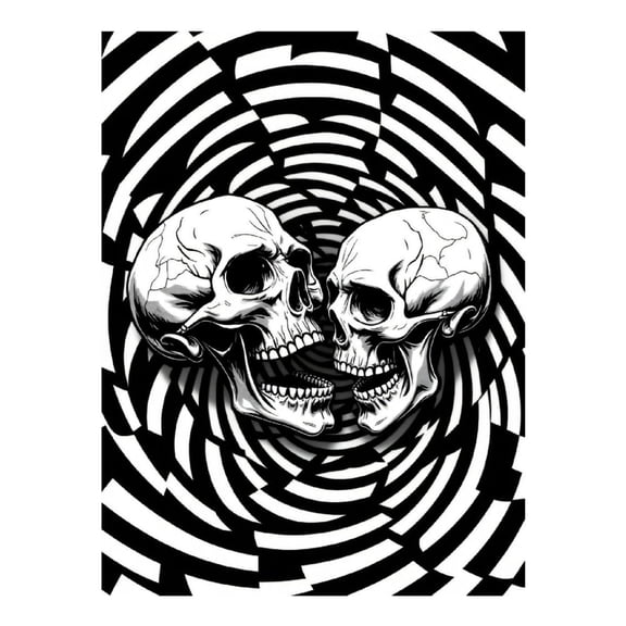 Diamond Art Kit for Adults, Skull Illusion Spiral Pattern Diamond Painting for Adults Beginners, 5D DIY Diamond Art Painting Kits, Colorful Diamond Painting Craft for Home Decor 12x16