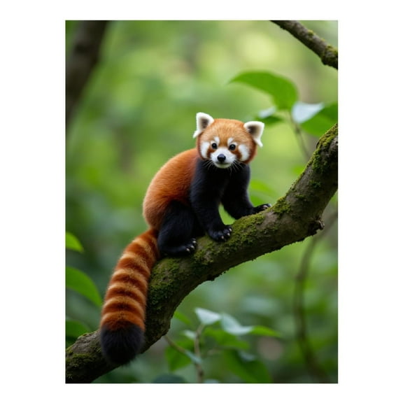 Diamond Art Kit for Adults, Small Red Panda Curled On Tree Diamond Painting for Adults Beginners, 5D DIY Diamond Art Painting Kits, Colorful Diamond Painting Craft for Home Decor 12x16