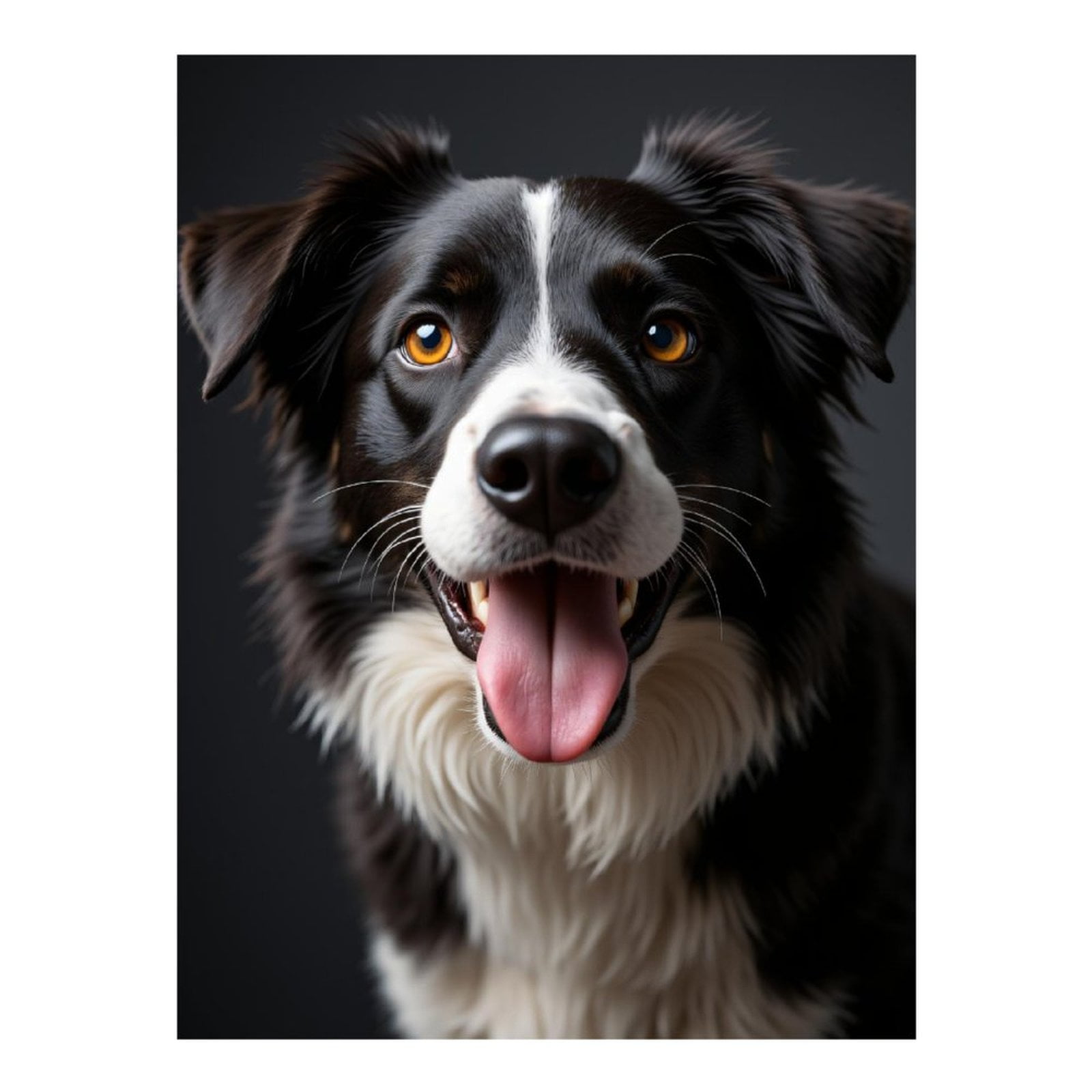 Diamond Art Kit for Adults, Smiling Dog Portrait Black White Diamond Painting for Adults Beginners, 5D DIY Diamond Art Painting Kits, Colorful Diamond Painting Craft for Home Decor 12x16