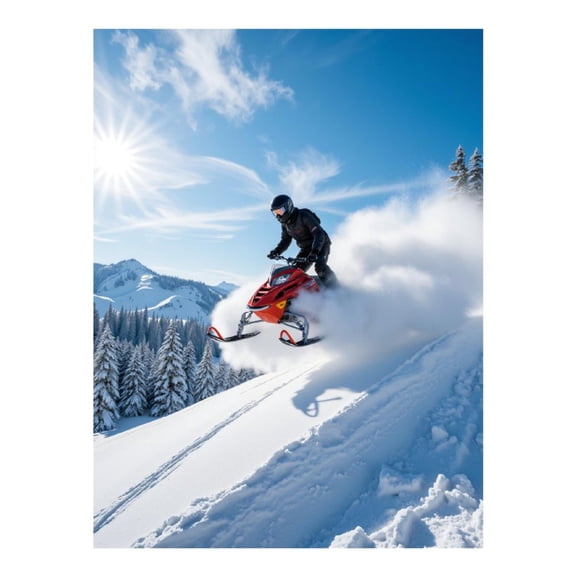 Diamond Art Kit for Adults, Snowmobile Winter Adventure Scene Diamond Painting for Adults Beginners, 5D DIY Diamond Art Painting Kits, Colorful Diamond Painting Craft for Home Decor 12x16