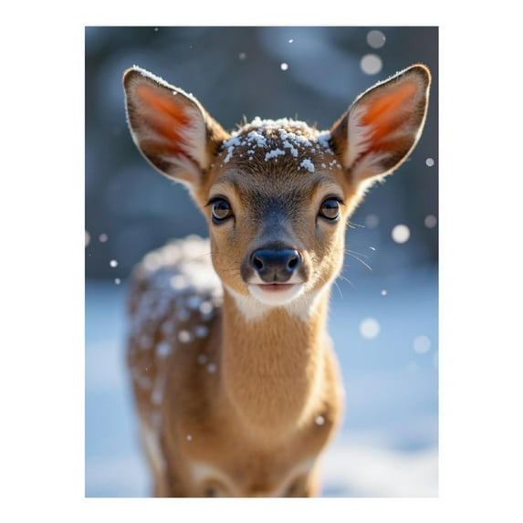 Diamond Art Kit for Adults, Snowy Deer Portrait In Winter Diamond Painting for Adults Beginners, 5D DIY Diamond Art Painting Kits, Colorful Diamond Painting Craft for Home Decor 12x16