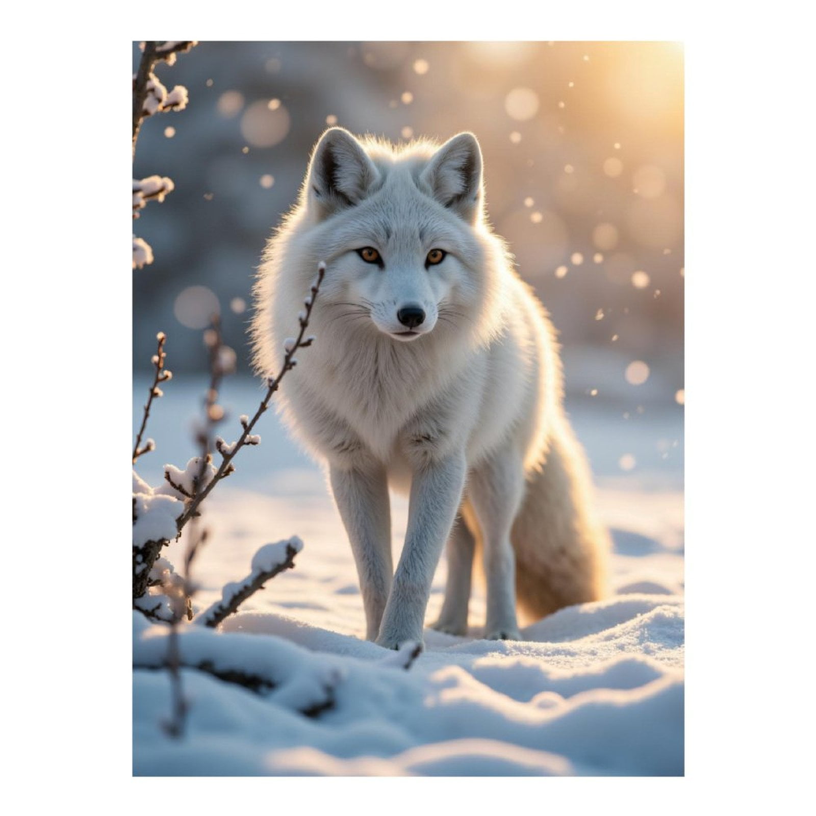 Diamond Art Kit for Adults, Snowy Fox in Winter Scene Diamond Painting for Adults Beginners, 5D DIY Diamond Art Painting Kits, Colorful Diamond Painting Craft for Home Decor 12x16