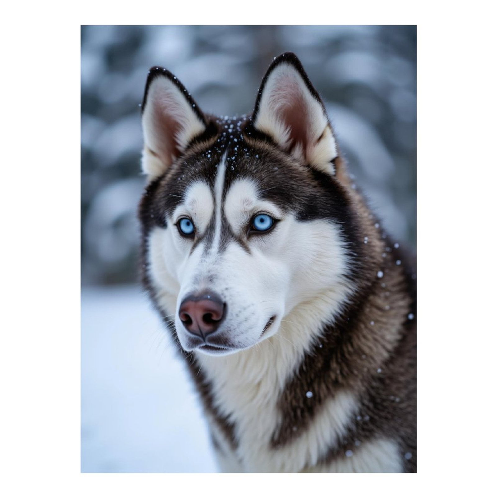Diamond Art Kit for Adults, Snowy Husky Blue Eyes Winter Scene Diamond Painting for Adults Beginners, 5D DIY Diamond Art Painting Kits, Colorful Diamond Painting Craft for Home Decor 12x16