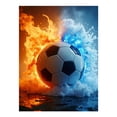 thumbnail image 1 of Diamond Art Kit for Adults, Soccer Ball Fiery Ice Contrast Diamond Painting for Adults Beginners, 5D DIY Diamond Art Painting Kits, Colorful Diamond Painting Craft for Home Decor 12x16, 1 of 7