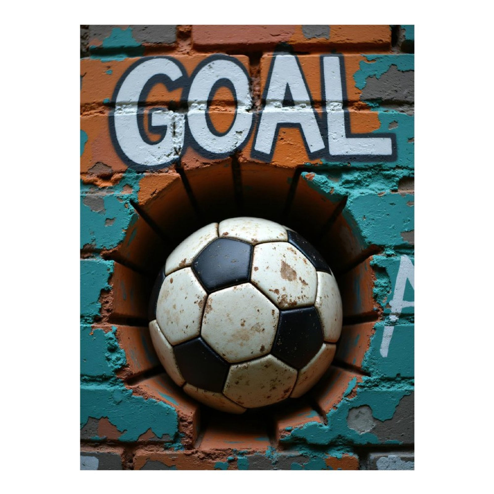 Diamond Art Kit for Adults, Soccer Ball Graffiti Art Wall Diamond Painting for Adults Beginners, 5D DIY Diamond Art Painting Kits, Colorful Diamond Painting Craft for Home Decor 12x16