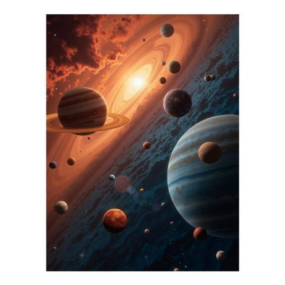 Diamond Art Kit for Adults, Solar System Celestial Planets Diamond Painting for Adults Beginners, DIY Diamond Art Painting Kits, 5D Diamond Painting Crafts for Home Decor 12x16 Frameless