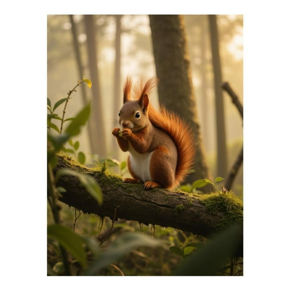 Diamond Art Kit for Adults, Squirrel Eating Nut Forest Scene Diamond Painting for Adults Beginners, 5D DIY Diamond Art Painting Kits, Colorful Diamond Painting Craft for Home Decor 12x16