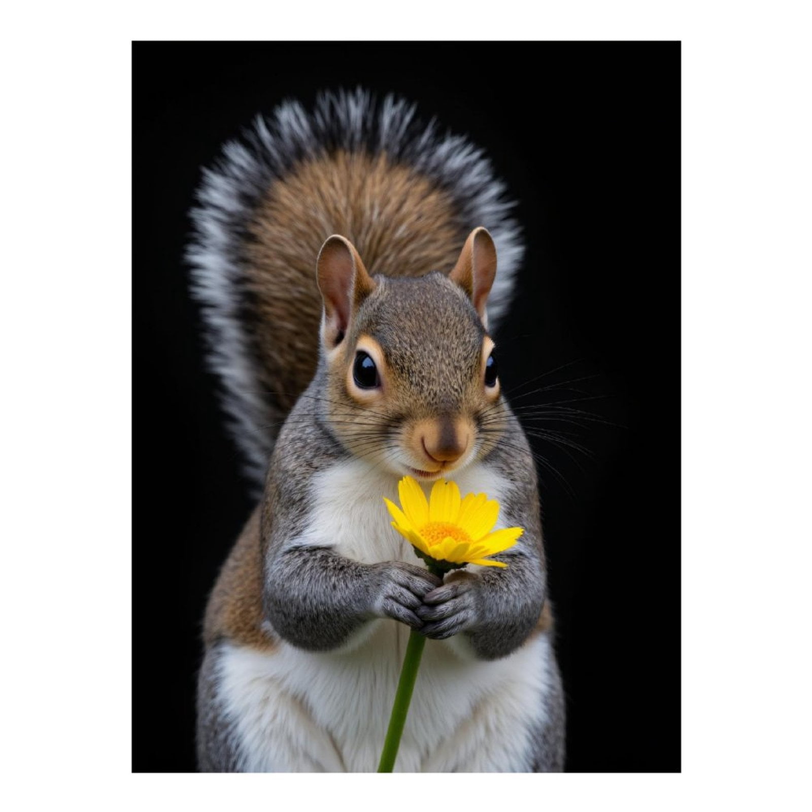 Diamond Art Kit for Adults, Squirrel Holding Yellow Flower Diamond Painting for Adults Beginners, DIY Diamond Art Painting Kits, 5D Diamond Painting Crafts for Home Decor 12x16 Frameless