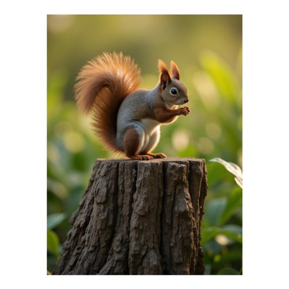 Diamond Art Kit for Adults, Squirrel On Tree Stump In Nature Diamond Painting for Adults Beginners, 5D DIY Diamond Art Painting Kits, Colorful Diamond Painting Craft for Home Decor 12x16