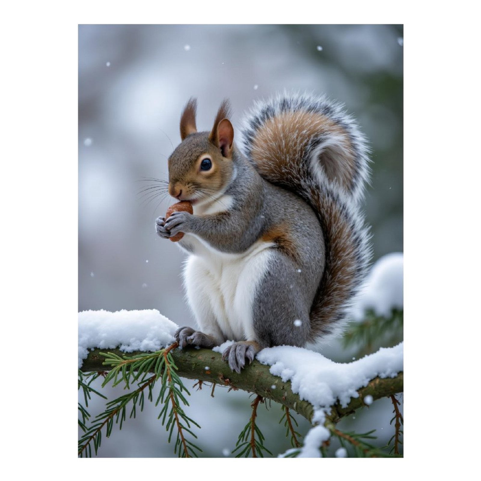 Diamond Art Kit for Adults, Squirrel Winter Snowy Branch Acorn Diamond Painting for Adults Beginners, DIY Diamond Art Painting Kits, 5D Diamond Painting Crafts for Home Decor 12x16 Frameless