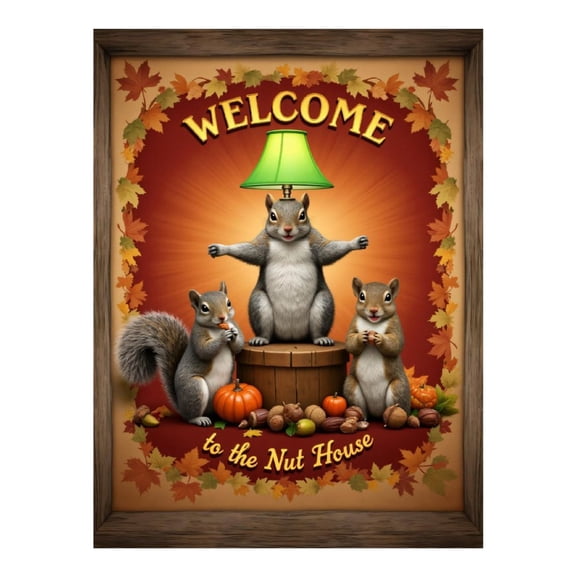 Diamond Art Kit for Adults, Squirrels Autumn Welcome Gathering Diamond Painting for Adults Beginners, DIY Diamond Art Painting Kits, 5D Diamond Painting Crafts for Home Decor 12x16 Frameless