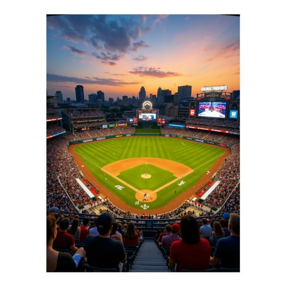 Diamond Art Kit for Adults, Stadium Sunset Baseball Game Diamond Painting for Adults Beginners, DIY Diamond Art Painting Kits, 5D Diamond Painting Crafts for Home Decor 12x16 Frameless
