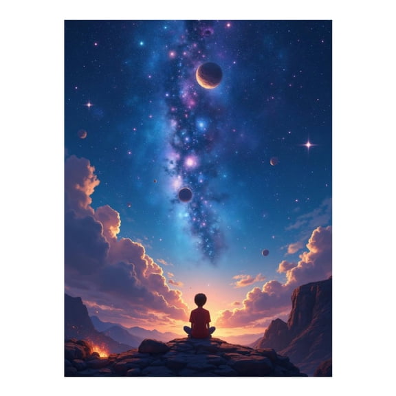 Diamond Art Kit for Adults, Starry Night Sky Meditation Diamond Painting for Adults Beginners, DIY Diamond Art Painting Kits, 5D Diamond Painting Crafts for Home Decor 12x16 Frameless