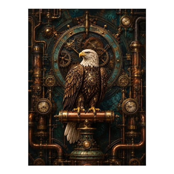 Diamond Art Kit for Adults, Steampunk Eagle Diamond Painting for Adults Beginners, 5D DIY Diamond Art Painting Kits, Colorful Diamond Painting Craft for Home Decor 12x16