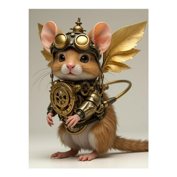 Diamond Art Kit for Adults, Steampunk Mouse Fantasy Wings Adventure Diamond Painting for Adults Beginners, DIY Diamond Art Painting Kits, 5D Diamond Painting Crafts for Home Decor 12x16 Frameless