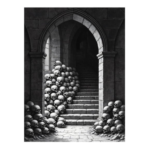 Diamond Art Kit for Adults, Stone Staircase Skulls Archway Shadows Diamond Painting for Adults Beginners, 5D DIY Diamond Art Painting Kits, Colorful Diamond Painting Craft for Home Decor 12x16