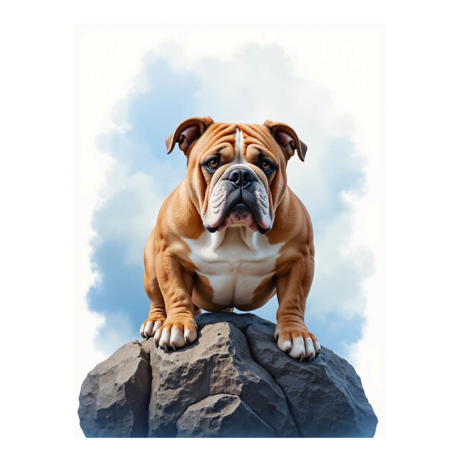 Diamond Art Kit for Adults, Sturdy Bulldog On Rock Summit Diamond Painting for Adults Beginners, 5D DIY Diamond Art Painting Kits, Colorful Diamond Painting Craft for Home Decor 12x16