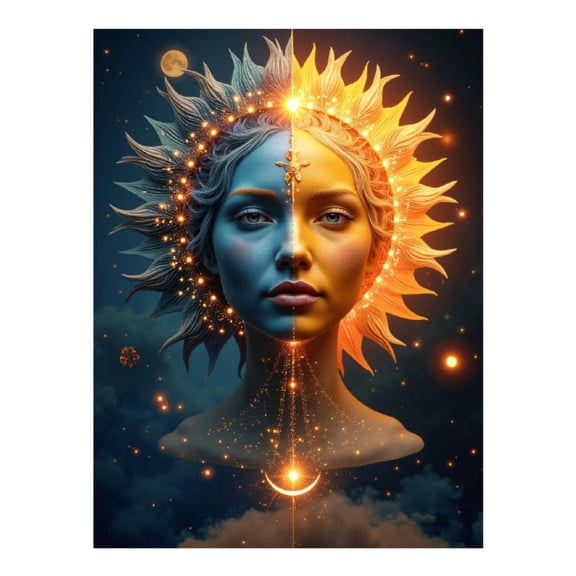 Diamond Art Kit for Adults, Sun Moon Celestial Balance Art Diamond Painting for Adults Beginners, 5D DIY Diamond Art Painting Kits, Colorful Diamond Painting Craft for Home Decor 12x16