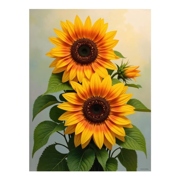 Diamond Art Kit for Adults, Sunflower Blossom Summer Bloom Diamond Painting for Adults Beginners, DIY Diamond Art Painting Kits, 5D Diamond Painting Crafts for Home Decor 12x16 Frameless