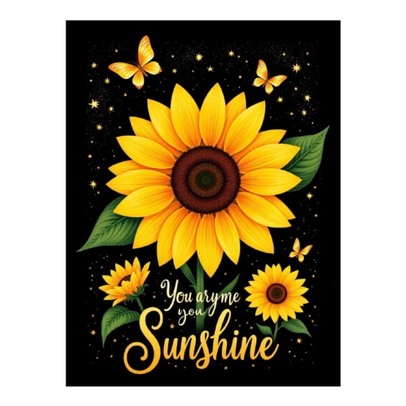 Diamond Art Kit for Adults, Sunflower Butterflies Positive Art Diamond Painting for Adults Beginners, DIY Diamond Art Painting Kits, 5D Diamond Painting Crafts for Home Decor 12x16 Frameless