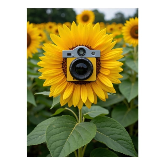 Diamond Art Kit for Adults, Sunflower Camera Creativity Fusion Diamond Painting for Adults Beginners, DIY Diamond Art Painting Kits, 5D Diamond Painting Crafts for Home Decor 12x16 Frameless