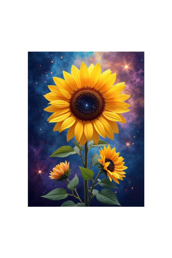 Diamond Art Kit for Adults, Sunflower Galaxy Cosmic Art Diamond Painting for Adults Beginners, 5D DIY Diamond Art Painting Kits, Colorful Diamond Painting Craft for Home Decor 12x16