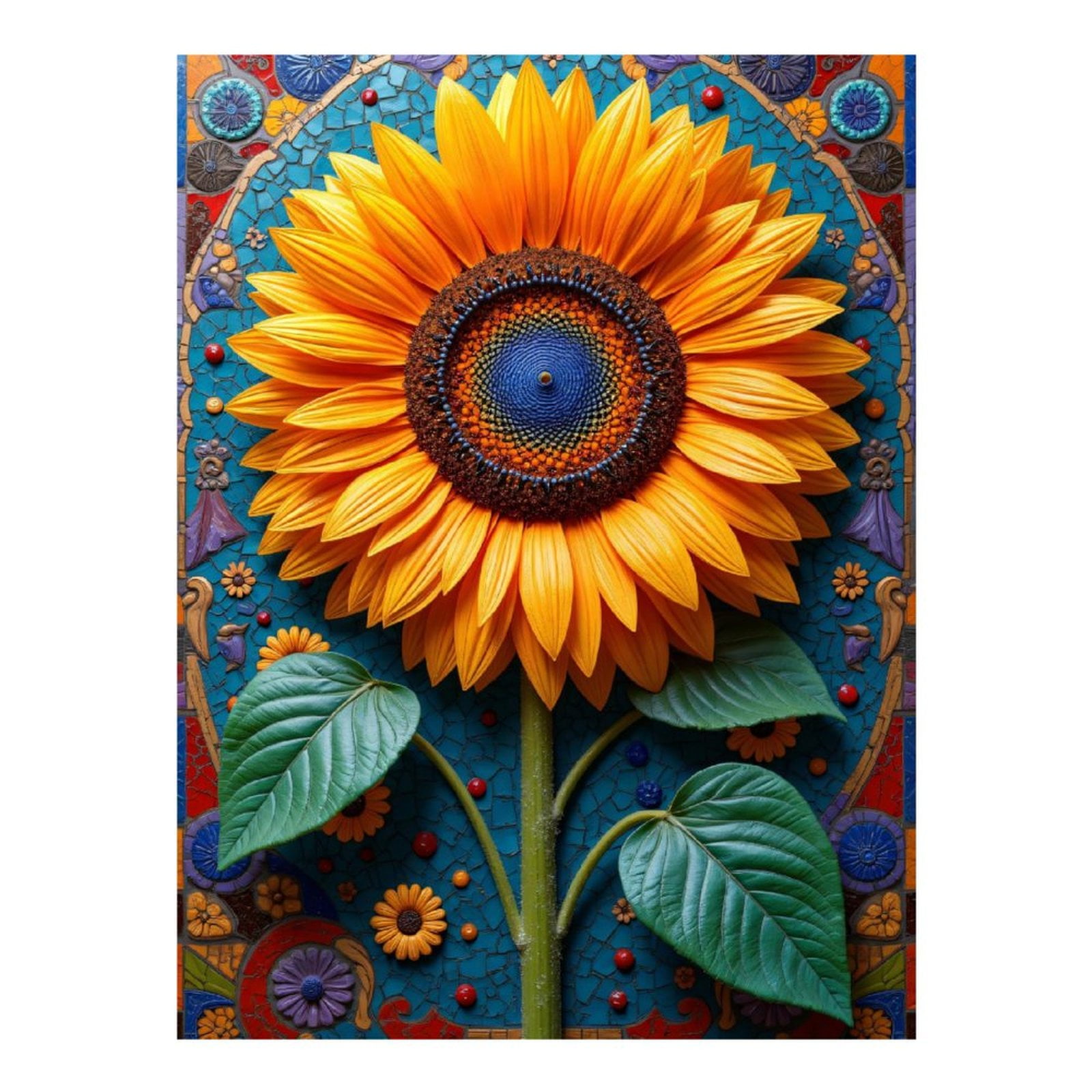 Diamond Art Kit for Adults, Sunflower Mosaic Art Pattern Diamond Painting for Adults Beginners, 5D DIY Diamond Art Painting Kits, Colorful Diamond Painting Craft for Home Decor 12x16 Frameless