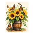 thumbnail image 1 of Diamond Art Kit for Adults, Sunflowers Butterflies Rustic Barrel Diamond Painting for Adults Beginners, DIY Diamond Art Painting Kits, 5D Diamond Painting Crafts for Home Decor 12x16 Frameless, 1 of 7