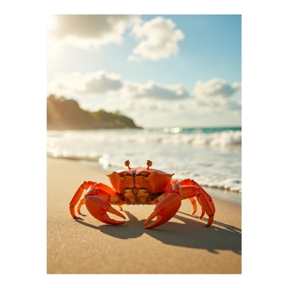 Diamond Art Kit for Adults, Sunlit Beach Red Crab Diamond Painting for Adults Beginners, 5D DIY Diamond Art Painting Kits, Colorful Diamond Painting Craft for Home Decor 12x16