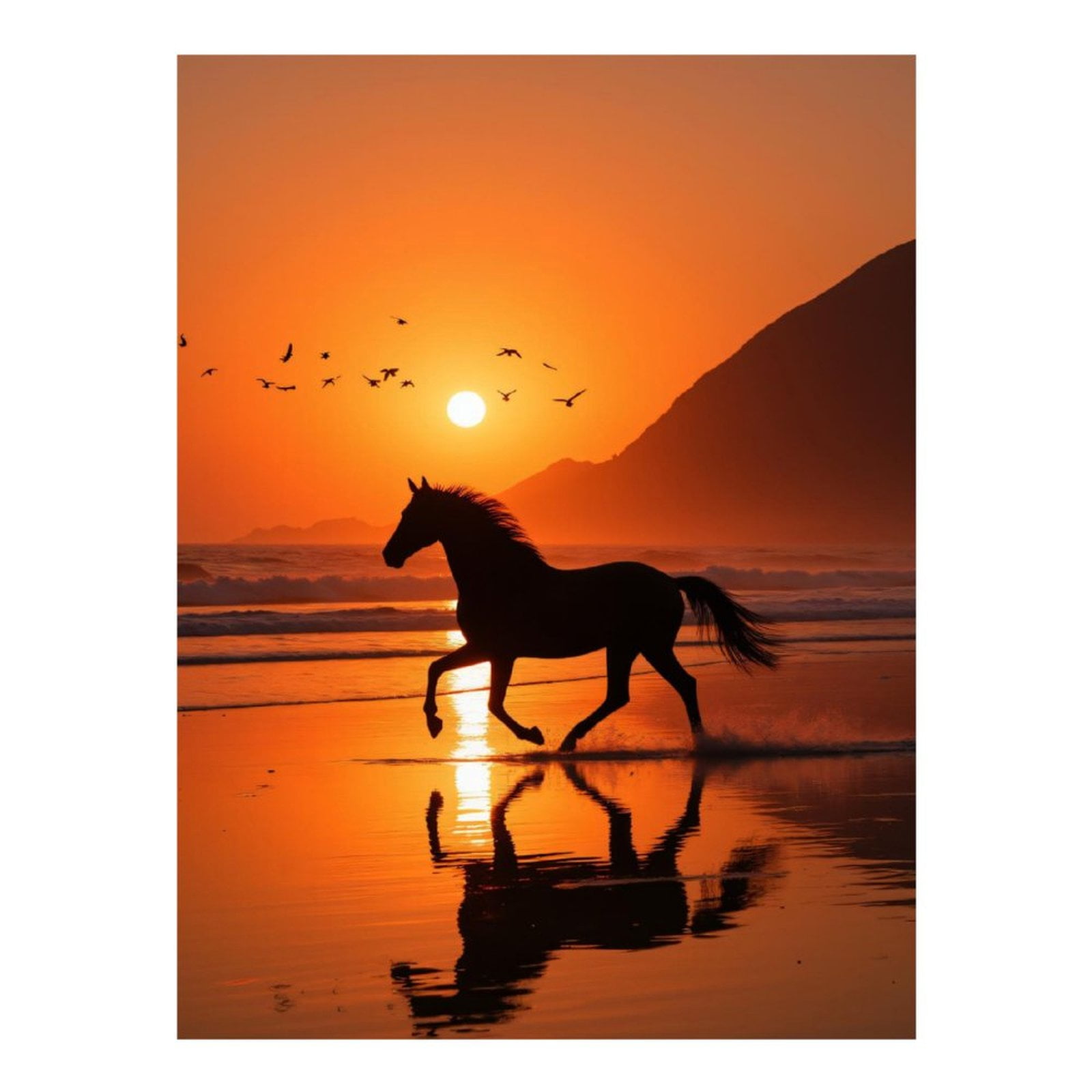 Diamond Art Kit for Adults, Sunset Beach Horse Silhouette Diamond Painting  for Adults Beginners, 5D DIY Diamond Art Painting Kits, Colorful Diamond ..., image size:1600x1600