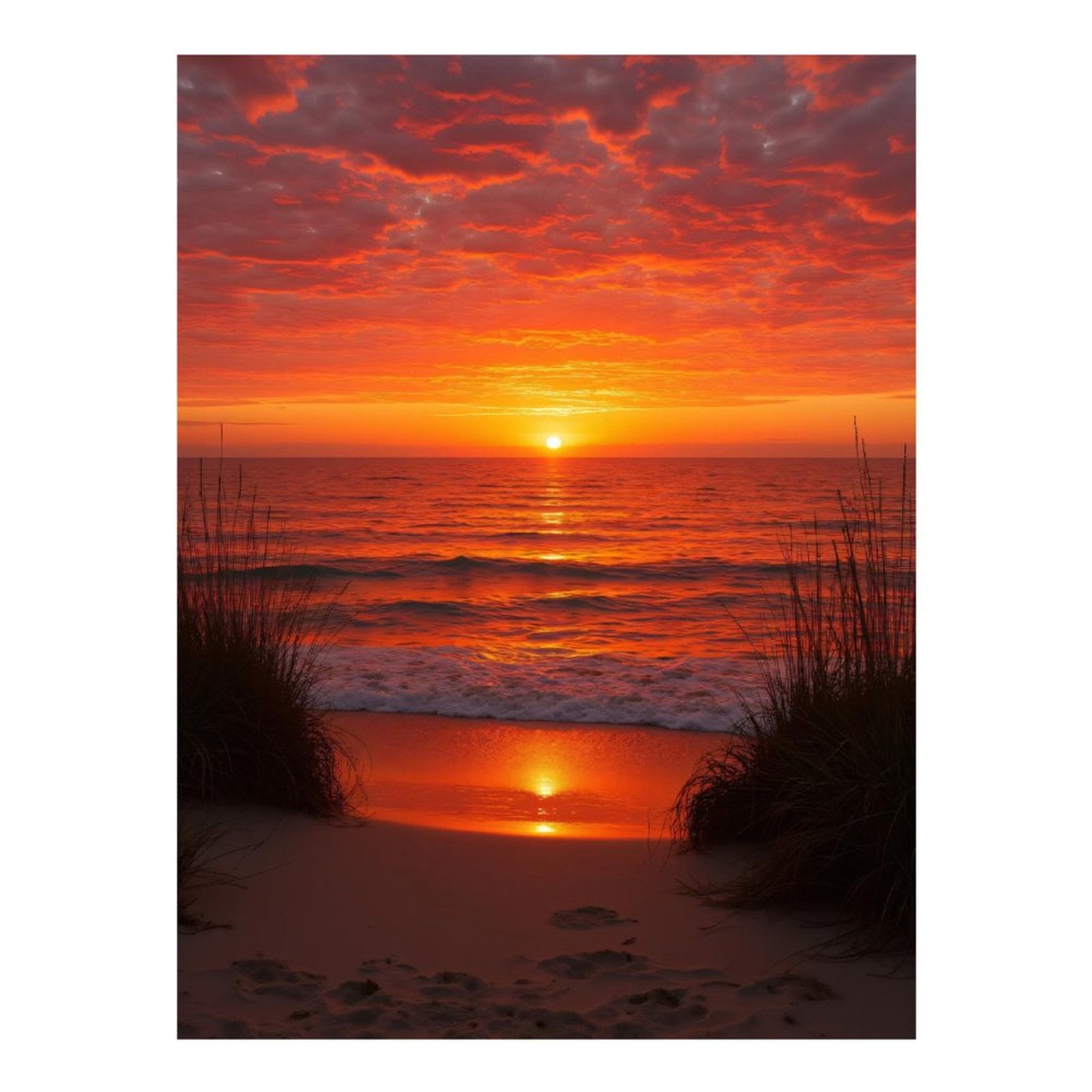 Diamond Art Kit for Adults, Sunset Beach Waves Reflection Sky Diamond ...