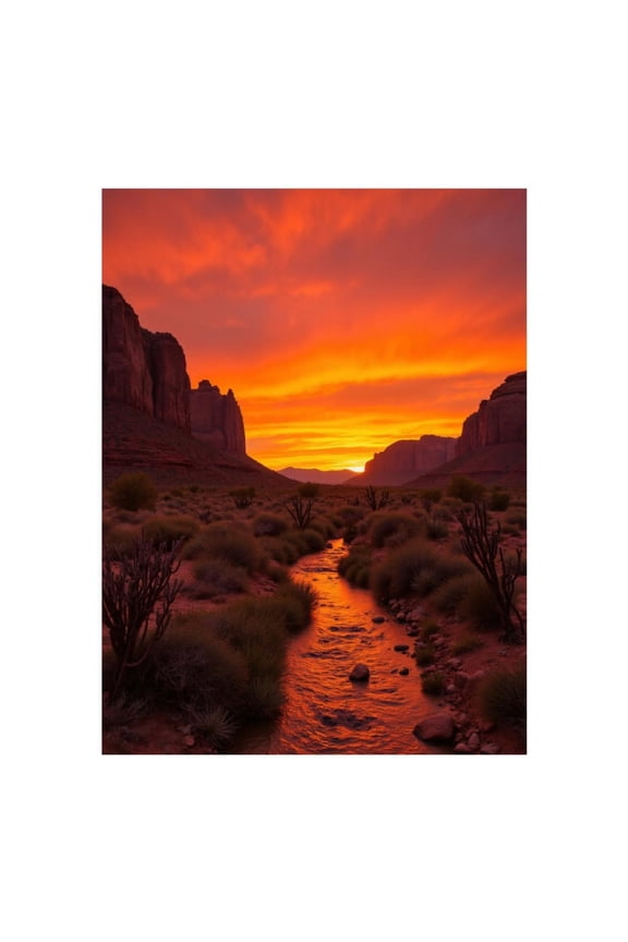 Diamond Art Kit for Adults, Sunset Canyon Stream Desert Vista Diamond Painting for Adults Beginners, DIY Diamond Art Painting Kits, 5D Diamond Painting Crafts for Home Decor 12x16 Frameless