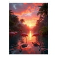 thumbnail image 1 of Diamond Art Kit for Adults, Sunset Flamingos Tropical Waterway Diamond Painting for Adults Beginners, 5D DIY Diamond Art Painting Kits, Colorful Diamond Painting Craft for Home Decor 12x16, 1 of 7