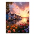 thumbnail image 1 of Diamond Art Kit for Adults, Sunset Harbor Floral Reflection Diamond Painting for Adults Beginners, DIY Diamond Art Painting Kits, 5D Diamond Painting Crafts for Home Decor 12x16 Frameless, 1 of 7