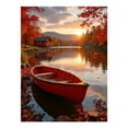 thumbnail image 1 of Diamond Art Kit for Adults, Sunset Lake Autumn Reflections Boat Diamond Painting for Adults Beginners, DIY Diamond Art Painting Kits, 5D Diamond Painting Crafts for Home Decor 12x16 Frameless, 1 of 7