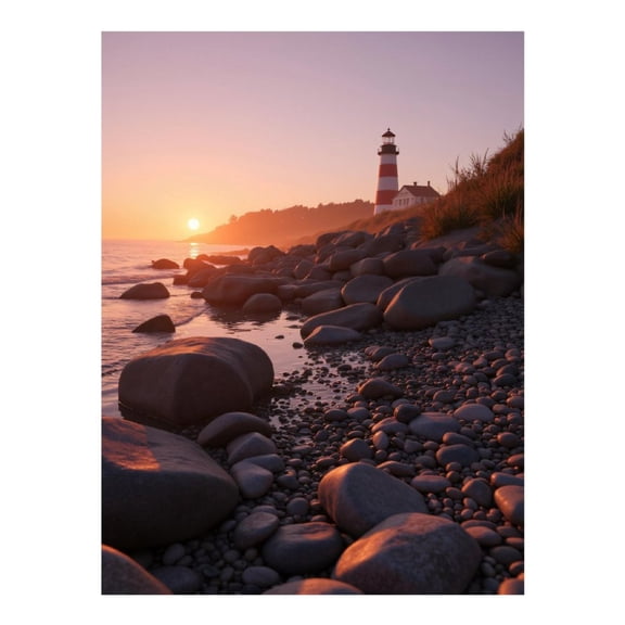 Diamond Art Kit for Adults, Sunset Lighthouse Rocky Shore Diamond Painting for Adults Beginners, DIY Diamond Art Painting Kits, 5D Diamond Painting Crafts for Home Decor 12x16 Frameless